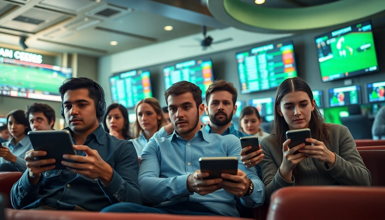 Engaged bettors participating in Sports Betting at a dynamic sportsbook environment.
