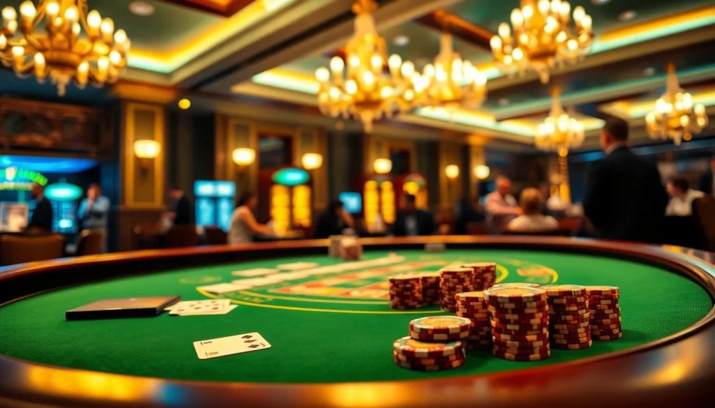 Experience the excitement of a Blackjack Casino with a luxurious gaming table and elegant atmosphere.
