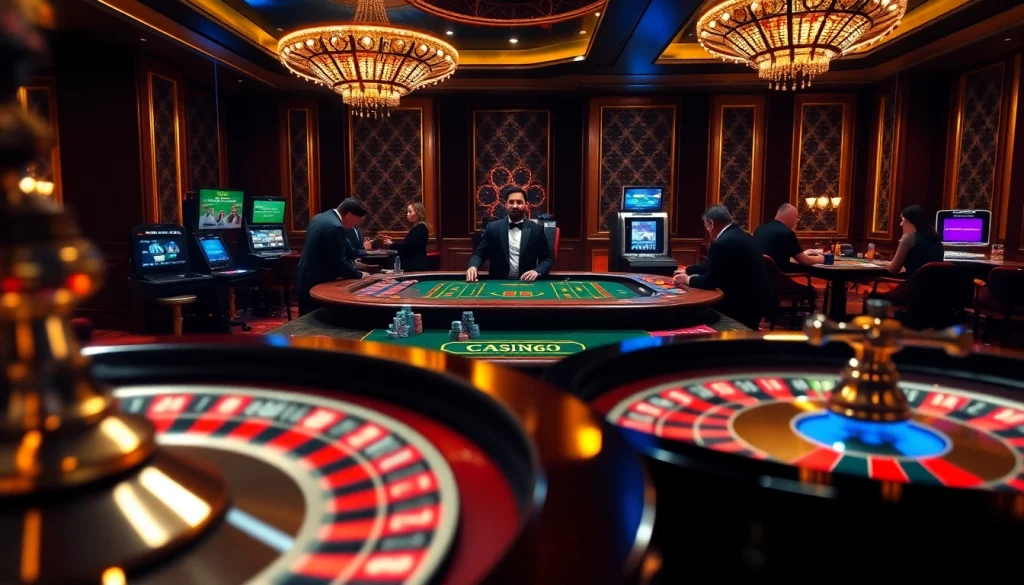 Experience the excitement of gambling at MB66 casino, featuring vibrant poker tables and engaging players.