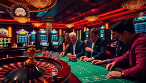 Experience thrilling gameplay with 11win in a vibrant casino setting featuring poker chips and roulette.