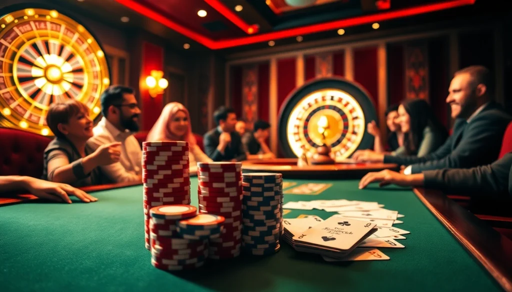 Experience the thrill of winning at the TOP CLUB poker table with vibrant chips and cards.