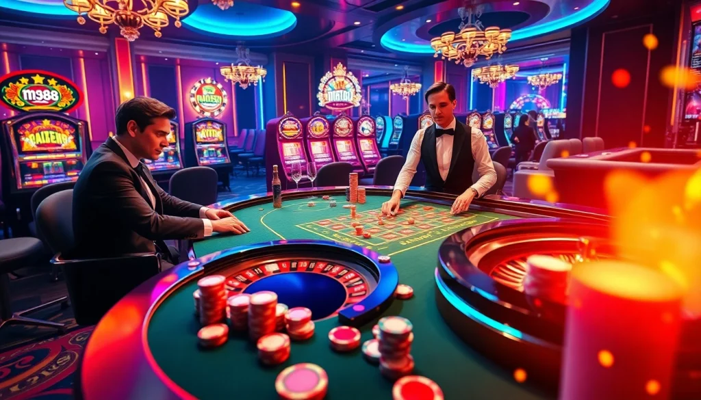 Exciting casino scene at mm88 table with players and engaging gameplay elements.