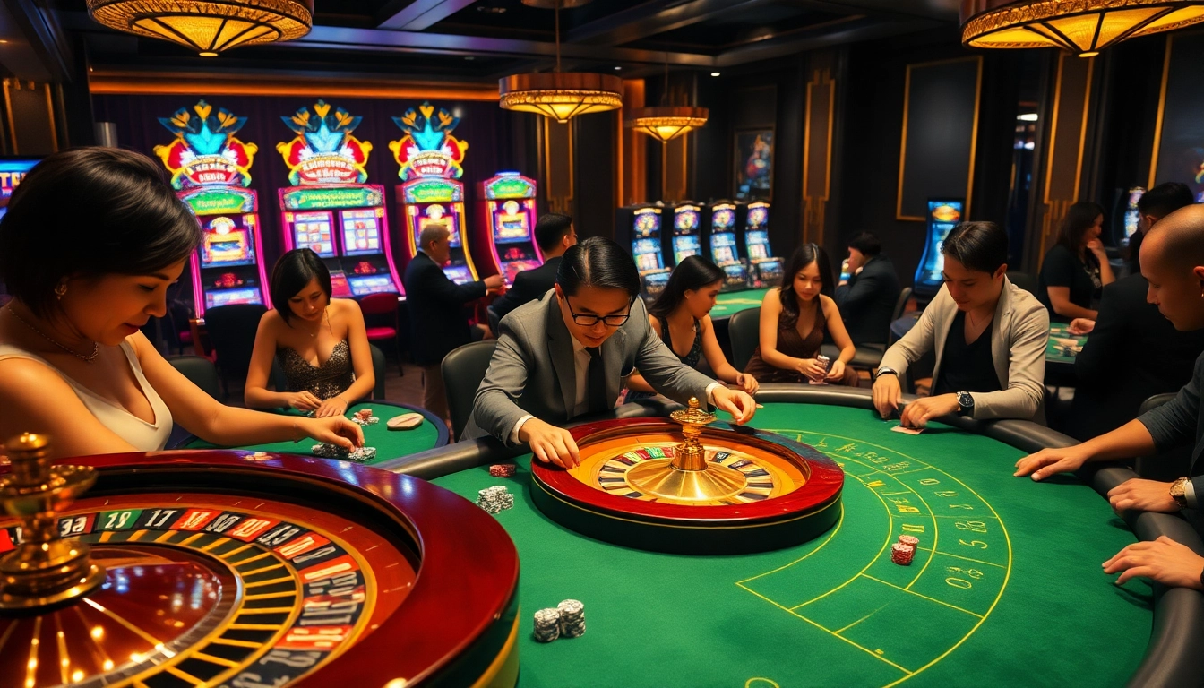 Experience the excitement of B52club as players engage in thrilling table games and slots.