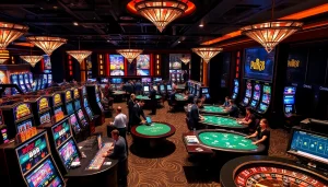 pub88 offers an exciting casino experience with vibrant slot machines and professional dealers.
