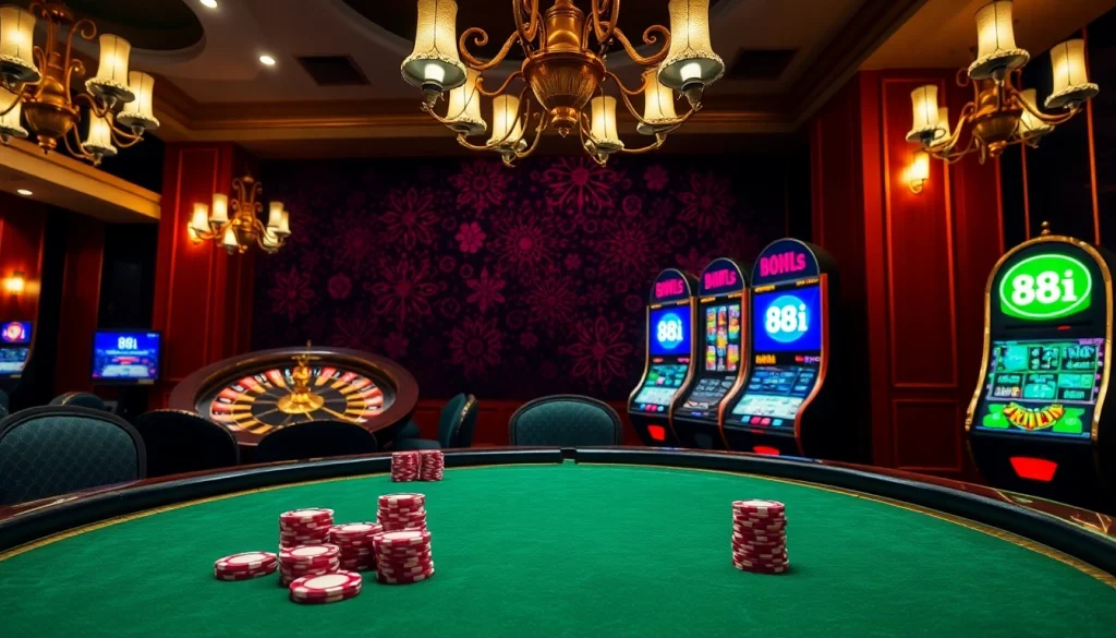 Experience luxurious gameplay at 88i casino with vibrant poker and roulette games.
