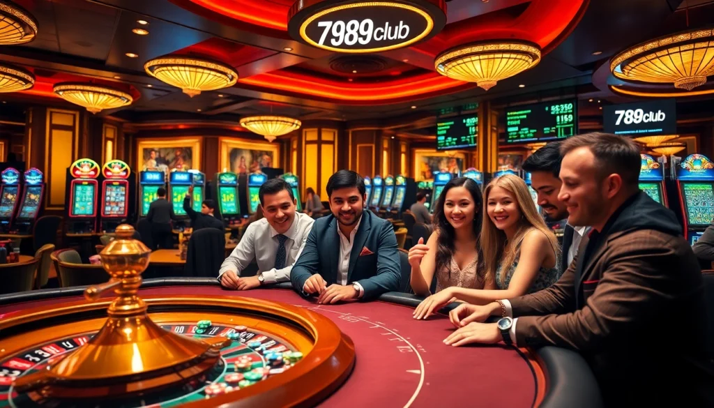 Engaging players enjoying a thrilling game at 789club's vibrant casino atmosphere.
