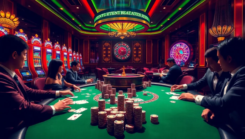Experience high-stakes poker games and vibrant slot machines at https://hanoiculturetravel.com/ in a luxurious casino environment.