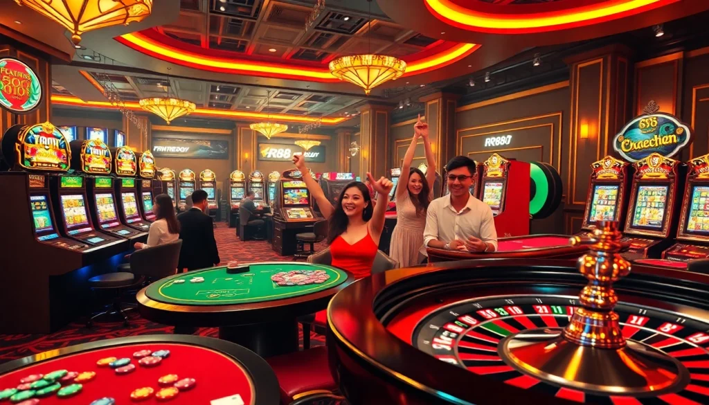 Players engaging in exciting games at the RR88 online casino with vibrant visuals.