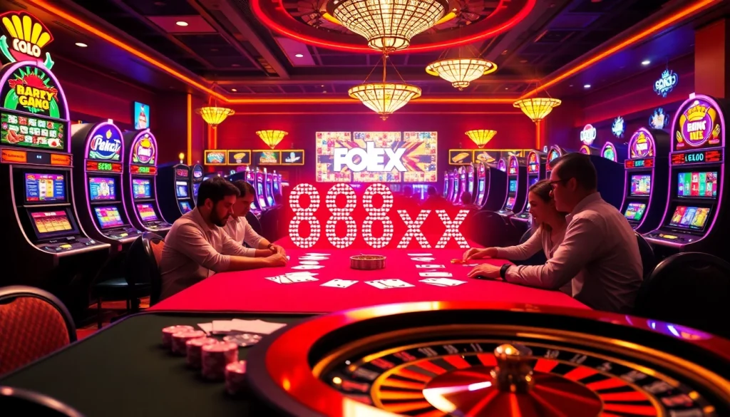 Experience the excitement of gambling with 88xx at a vibrant casino gaming table.