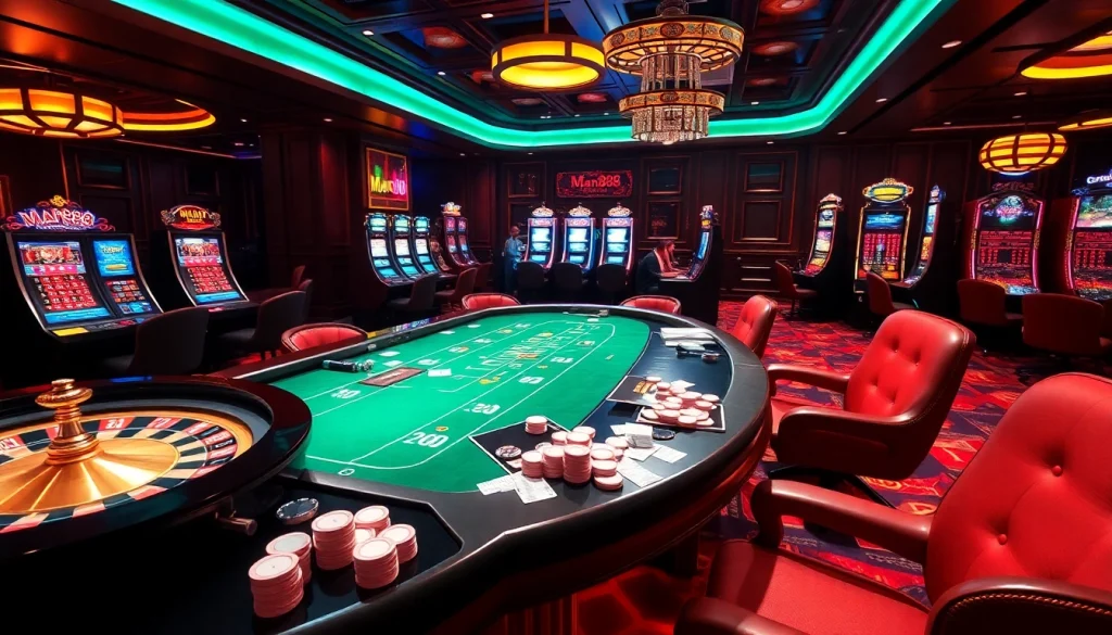 Spin the roulette wheel and place bets at Man88's luxurious online casino.