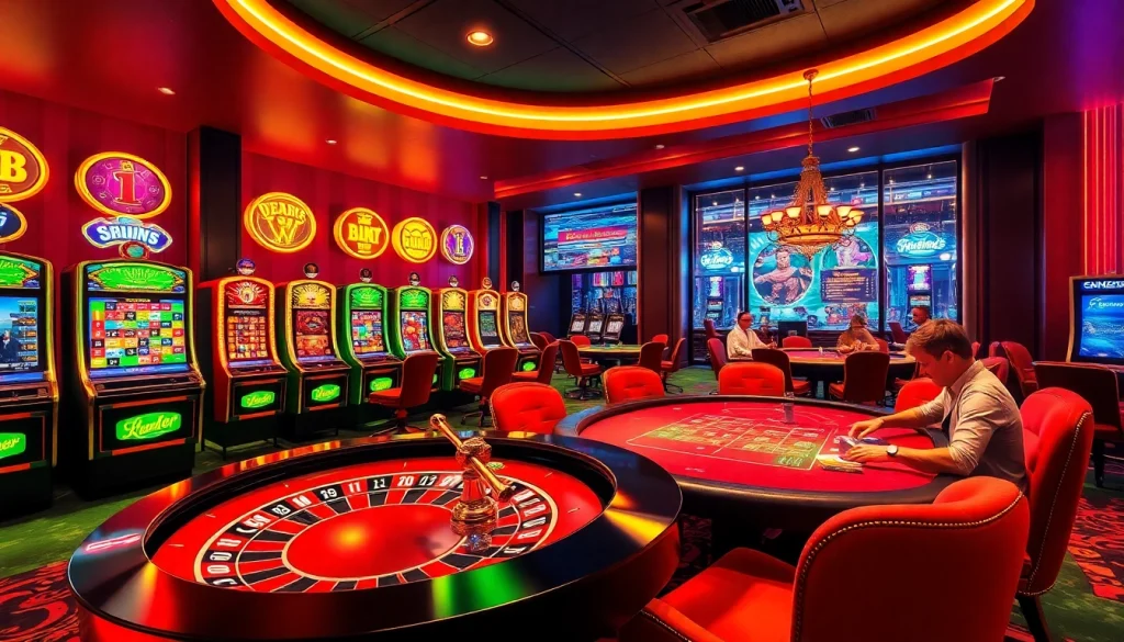 Players enjoying intense poker action at FUN79's luxurious casino tables.