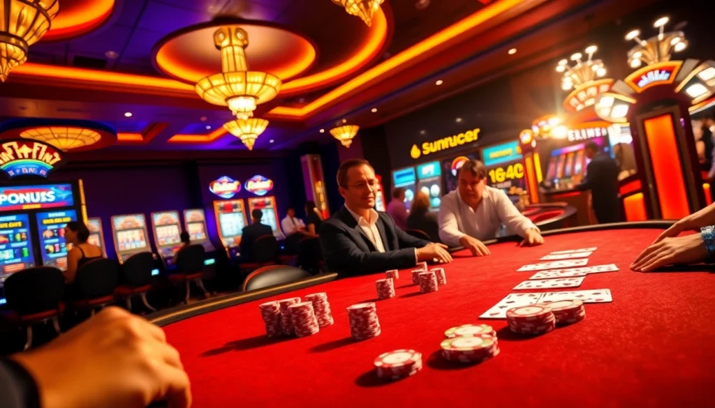 Experience exciting gameplay at Sunwin with vibrant poker tables and winning moments.