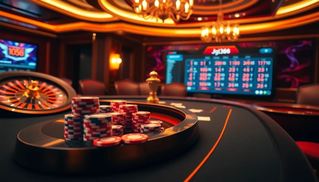 Experience BJ388's luxury gambling ambiance with high-stakes poker and roulette excitement.