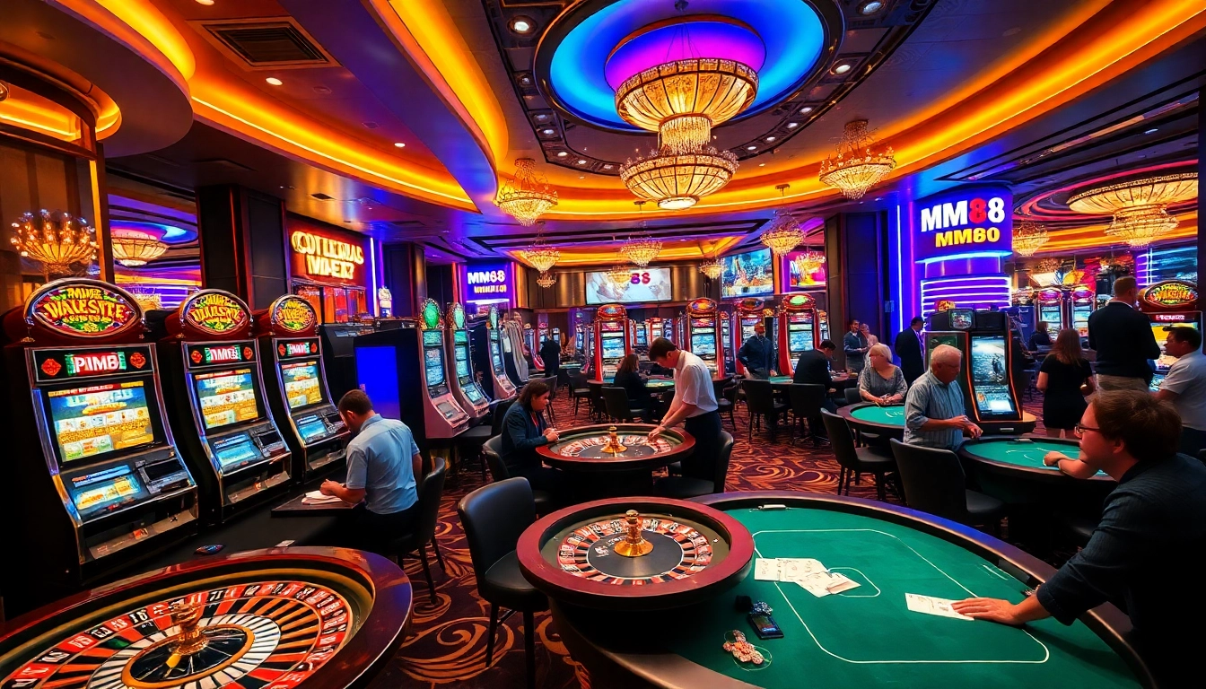 Experience the excitement of mm88 casino games with vibrant tables and stunning slot machines.