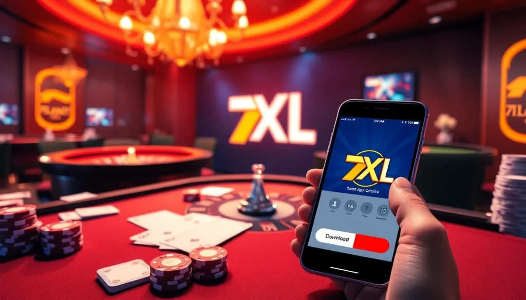 תחוו את הדרמה של ההימורים המקוונים עם הורדה מתקדמת של 7xl, מוצגת באמצעות אלמנטים מרהיבים של קזינו.