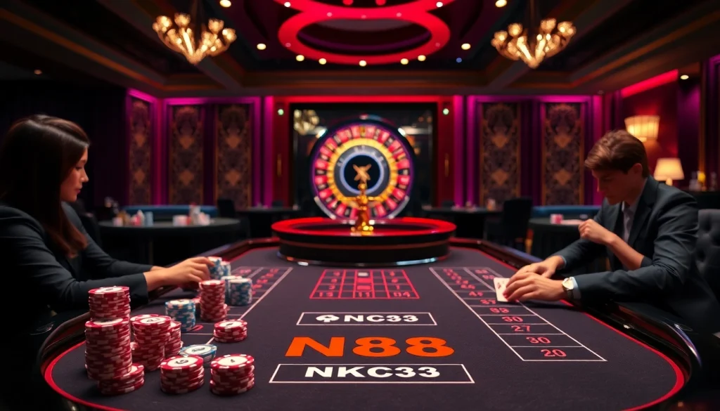 Experience the excitement of NK88 with vibrant casino games featuring live dealers and a luxurious atmosphere.