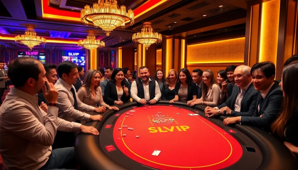 Exciting SLVIP casino gaming experience with vibrant atmosphere and enthusiastic players.