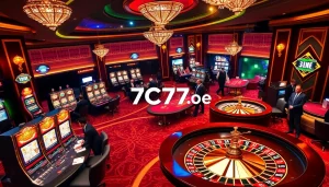 Experience the excitement at 7C77 one with professional gaming tables and rich casino ambiance.
