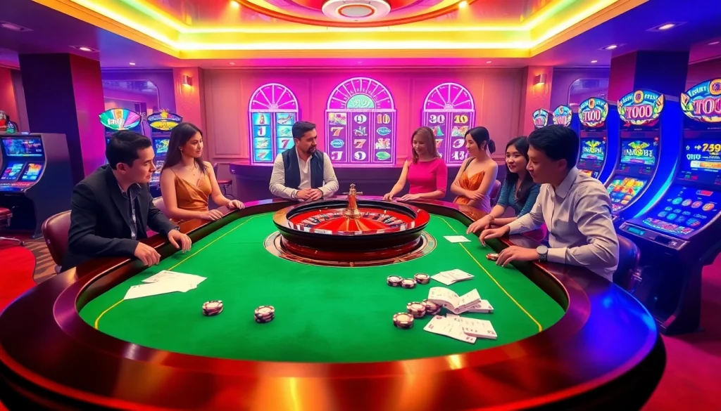 Players enjoying roulette and slot machines at pg88vip.it.com casino online.